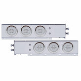 2" Bolt Pattern Stainless Spring Loaded Light Bar w/ Six 21 LED 4" "GLO" Lights & Visors - Red LED/Clear Lens