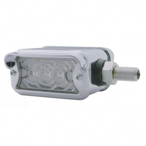 3 LED Straight Mount Double Face Light w/ Horizontal Visor - Amber & Red LED/Clear Lens