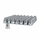 33mm X 2 5/8" Chrome Plastic Bullet Nut Cover W/ Flange - Push-On (60 Pack)