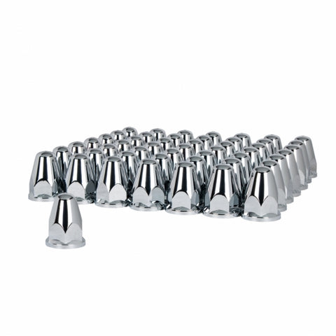 33mm X 2 5/8" Chrome Plastic Bullet Nut Cover W/ Flange - Push-On (60 Pack)