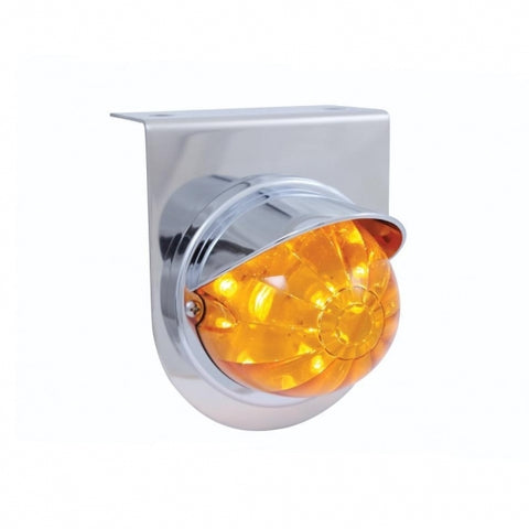 Stainless Light Bracket w/ 17 LED Watermelon Light & Visor - Amber LED/Amber Lens