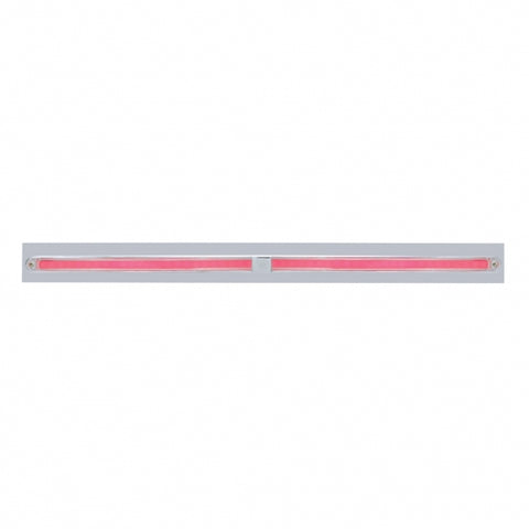 Chrome Top Mud Flap Plate w/ Two 24 LED 12" GLO Light Bars - Red LED/Clear Lens