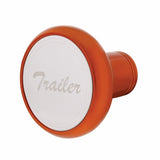 "Trailer" Deluxe Aluminum Screw-On Air Valve Knob w/Stainless Plaque - Cadmium Orange