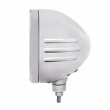 Stainless Steel Bullet Embossed Stripe Headlight Crystal H4 & Dual Mode LED Signal-Clear Lens