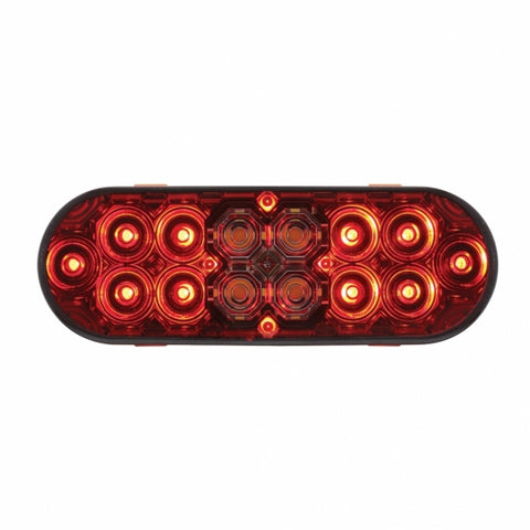 6” Oval Combo Light with 14 LED Stop, Turn & Tail Light & 16 LED Back-Up Light - Red LED/Red Lens