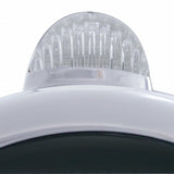 Stainless Steel Guide 682-C Headlight H4 w/ White LED & Dual Mode LED Signal - Clear Lens