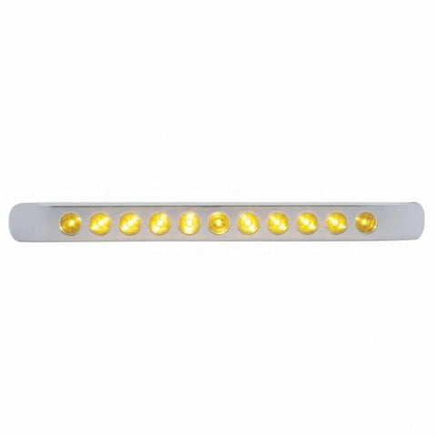 11 LED 17" Turn Signal Light Bar w/ Bezel - Amber LED/Amber Lens