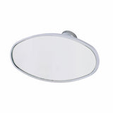 Chrome Interior Rear View Mirror with Glue-On Mount - Oval