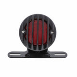 Motorcycle LED Rear Fender Tail Light with Gloss Black Grille Bezel - Red Lens
