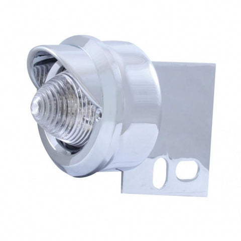 9 LED Beehive Mud Flap Hanger End Light w/ Visor - Amber LED/Clear Lens