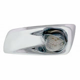 Kenworth T660 Front Bumper Light Bezel w/ 19 LED Beehive Light & Visor (Driver) - Amber LED/ Clear Lens