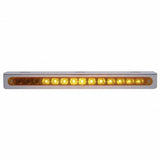 Stainless Light Bracket w/ 14 LED 12" Sequential Light Bar (Right to Left) - Amber LED/Amber Lens