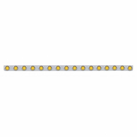 79-1/2" SS Bumper Light Bracket w/16X 9 LED 2" Beehive Lights & Visors -Amber LED & Lens
