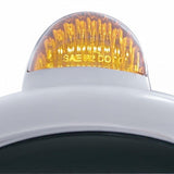 Stainless Steel Guide 682-C Headlight H4 w/ White LED & Dual Mode LED Signal - Amber Lens