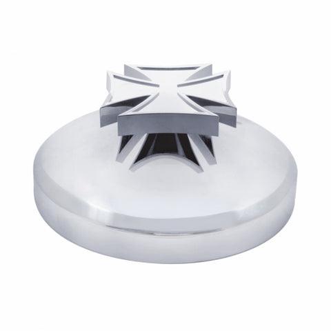 8" Chrome Rear Hub Cap w/ Iron Cross Spinner