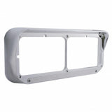 14 LED Dual Headlight Bezel w/ Visor - Amber LED/Chrome Lens