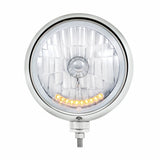 Black Guide 682-C Style Headlight H4 Bulb w/ 10 Amber LED