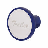 "Trailer" Aluminum Screw-On Air Valve Knob w/Stainless Plaque - Indigo Blue