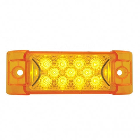 13 LED Reflector Rectangular Clearance/Marker Light - Amber LED/Amber Lens
