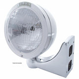 Stainless Steel Bullet Classic Headlight H6024 Bulb & LED Turn Signal - Clear Lens