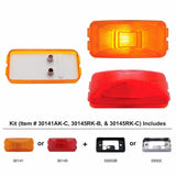 Rectangular Clearance/Marker Light Kit w/ Chrome Bracket - Red Lens