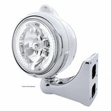 Stainless Steel Guide 682-C Headlight H4 w/ White LED & LED Signal - Clear Lens