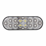 6” Oval Combo Light with 14 LED Stop, Turn & Tail Light & 16 LED Back-Up Light - Red LED/Clear Lens