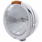 Chrome Classic Headlight 6014 Bulb & Amber Turn Signal Lens