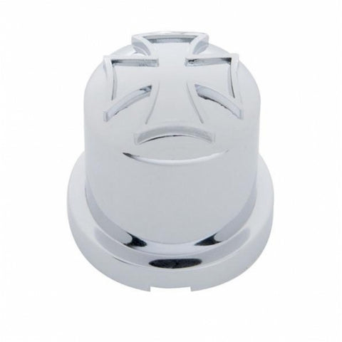 1/2" x 1" Chrome Plastic Iron Cross Nut Cover - Push-On (10 Pack)
