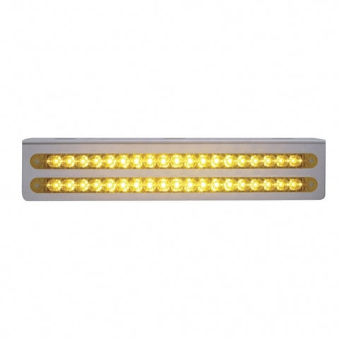 Stainless Steel Light Bracket 19 LED 12" Light Bar x 2 - Amber LED/Amber Lens