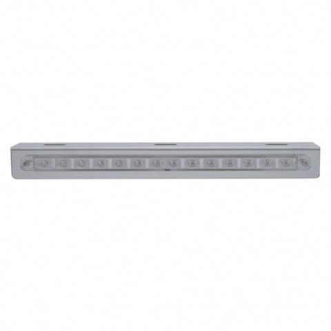 Stainless Light Bracket w/ 14 LED 12" Sequential Light Bar (Left to Right) - Amber LED/Clear Lens