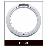 Stainless Bullet Classic Headlight 11 LED Bulb w/ Dual Mode LED Signal - Amber Lens