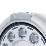Stainless Classic Headlight 11 LED Bulb & Dual Func. LED Signal - Clear Lens