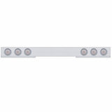 Stainless 1 Piece Rear Light Bar w/ Six 10 LED 4" Lights & Visors - Red LED/Clear Lens