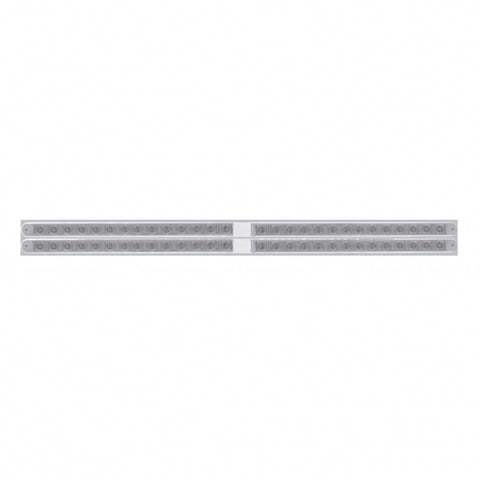 Chrome Top Mud Flap Plate w/ Four 14 LED 24" Light Bars - Red LED/Clear Lens