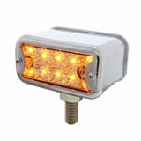 10 LED Dual Function T Mount Reflector Double Face Light w/ Bezel - Amber & Red LED/Clear Lens