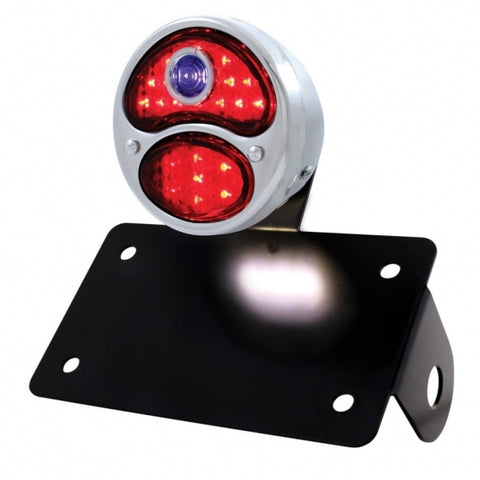 LED 1928 Ford "DUO Lamp" w/Blue Dot, Horizontal Mount w/Stainless Rim & Housing