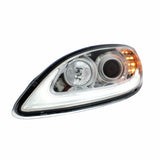 Chrome Projection Headlight With LED Turn Signal For International Prostar