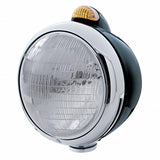 Black Guide 682-C Headlight 6014 & Dual Mode LED Signal - Amber Lens