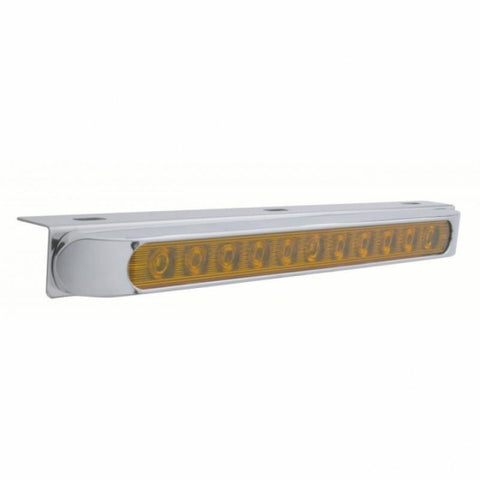 17 5/16" Stainless Light Bracket w/ 11 LED 17" Light Bar & Bezel - Amber LED/Amber Lens