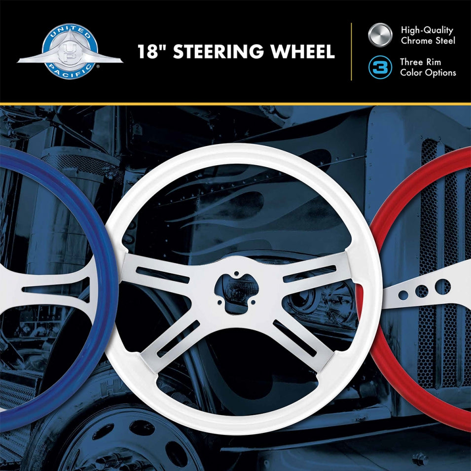 18″ 4 Spoke Skull Steering Wheel With Matching Skull Horn Bezel White 18″ 4 Spoke Skull Steering Wheel With Matching Skull Horn Bezel White