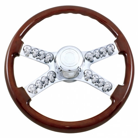 18" Skull Steering Wheel w/ Hub - Freightliner 1989-July 2006