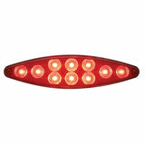 10 LED "Cat's Eye" Stop, Turn & Tail Light - Chrome Bezel w/ Red LED/Red Lens