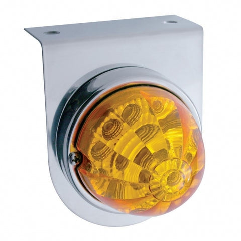 Stainless Light Bracket w/ 17 LED Watermelon Reflector Light - Amber LED/Amber Lens
