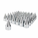 33mm X 4 1/8" Chrome Plastic Spike Nut Cover - Thread-On (60 Pack)