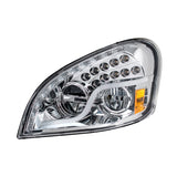 Chrome LED Headlight With LED Daytime Running Light & LED Turn Signal For 2008-2017 Freightliner Cascadia