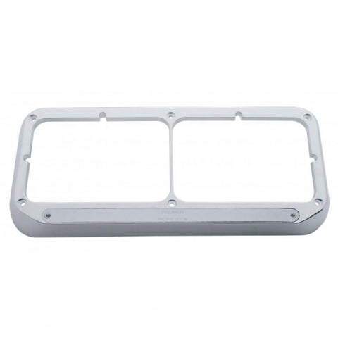 14 LED Dual Headlight Bezel - Amber LED/Chrome Lens