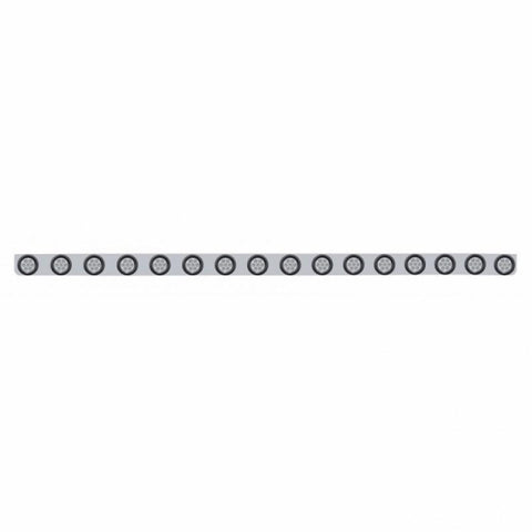 79-1/2" SS Bumper Light Bracket w/16X 7 LED 2" Reflector Light -Amber LED/Clear Lens