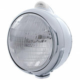 Chrome Guide 682-C Style Headlight 6014 & LED Turn Signal - Clear Lens