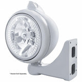 Chrome Guide 682-C Headlight H4 w/ White LED & Original Style LED Signal - Clear Lens